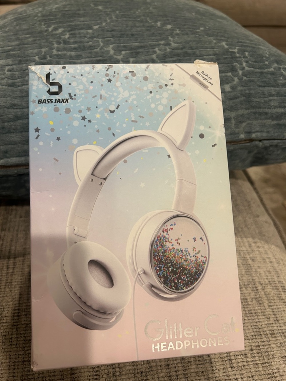 White Glitter Cat Headphones - White